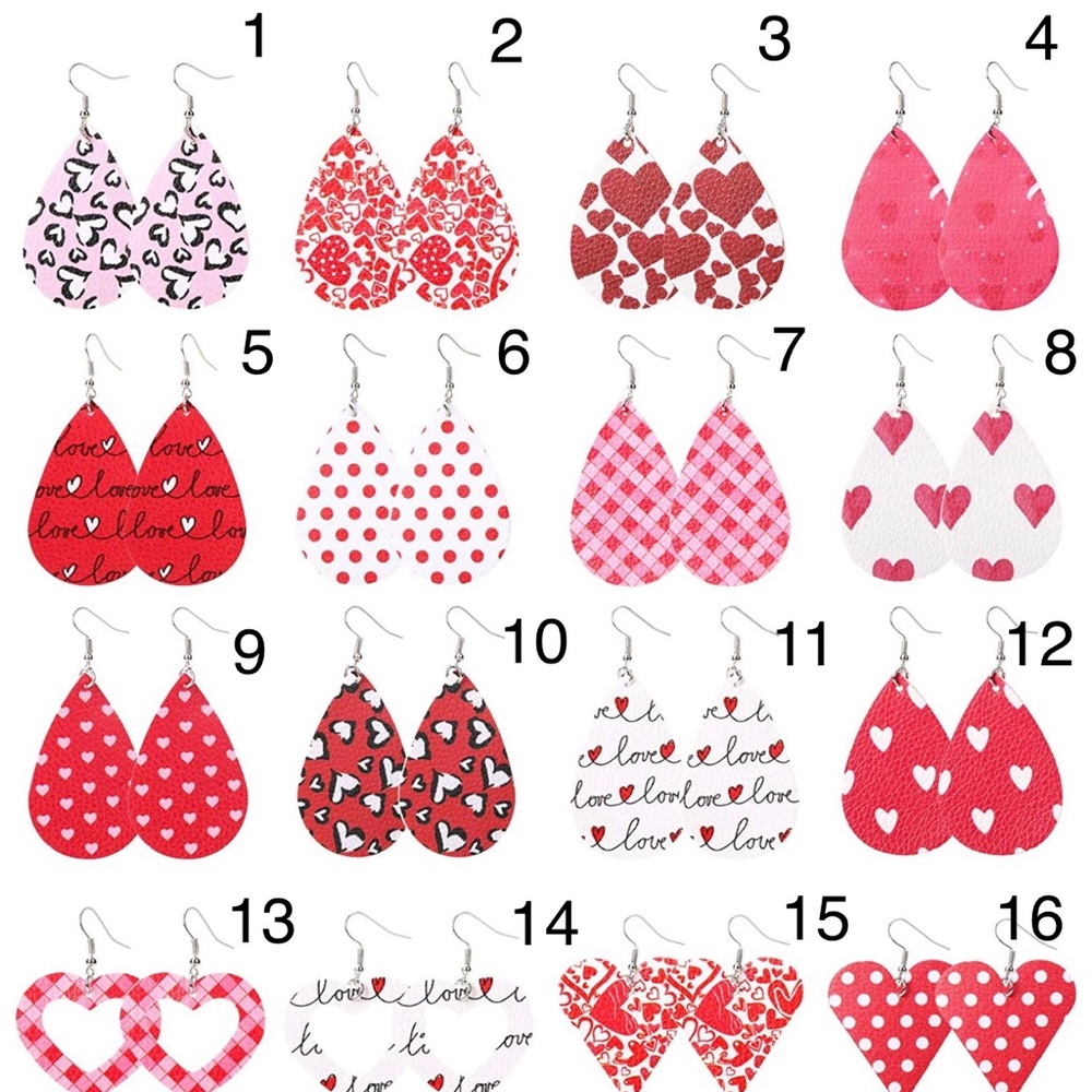 Valentine Day Love Heart Earrings Jewelry